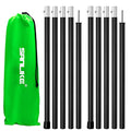 SAN LIKE Aluminum Tent Poles for Tarp - 75in Collapsible Poles for Awnings, Canopy, Rain Fly, Shelter - 2 Sets (5 Sections) - color: Black-5 Sections