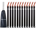 12 Pack Tent Stakes, 7075 Ground Metal Camping Aluminum Tent Pegs, Lightweight Tent Stakes Heavy Duty Spikes Camping Accessories - color: Black
