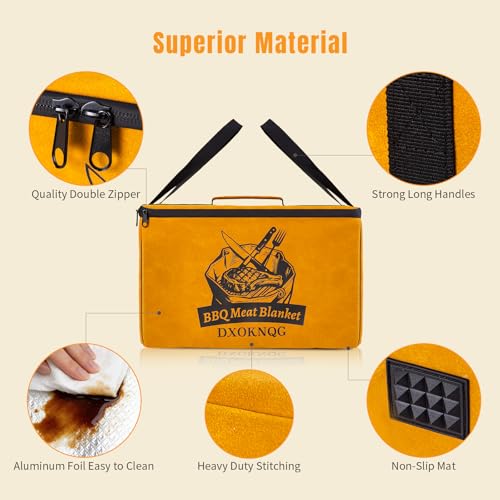 BBQ Insulated Food Bag - 5-Layer Thermal Cooler/Warmer for Grilling, Picnics | Collapsible, Waterproof, Large Capacity (Fits Roasts, Burgers & More) - color: Yellow