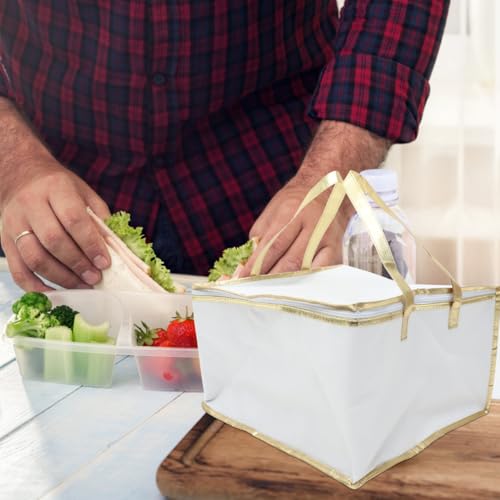 Cabilock Insulated Food Bag 16.14X16.14X8.66In Portable Heat Preservation Takeout Storage Bag for Hot and Cold Meals Outdoor Catering