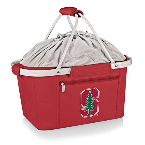 PICNIC TIME NCAA Stanford Cardinal Metro Shopping Basket - Insulated Picnic Basket - Collapsible Market Basket - Utility Tote Cooler Bag