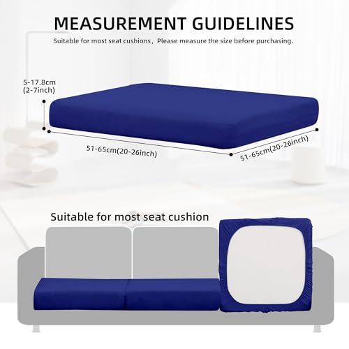 12Pcs Outdoor Cushion Covers, Patio Cushion Covers,Stretch Elastic Slipcovers, Replacement Washable & Reusable Furniture Protector for Patio Couch (Lake Blue,Cover Only) - color: Lake Blue, size: 12Pcs-Solid color
