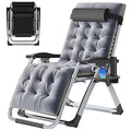 ABORON Zero Gravity Chair,Premium Outdoor Lawn Folding Lounge Chairs,Sturdy Adjustable Reclining Patio Chairs with Removable Cushion,Headrest & Tray - color: A Medium Gray