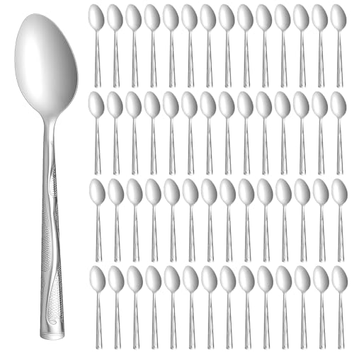 150 Pieces Dinner Spoons Set, 7.24 Inch Stainless Steel Spoons Silverware Spoon Bulk Mirror Polished Metal Dessert Spoon for Home Kitchen, Restaurant Dishwasher Safe