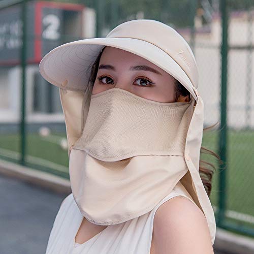Outdoor UPF 50+ UV Sun Protection Waterproof Breathable Face Neck Flap Cover Folding Sun Hat for Men/Women - color: Khaki