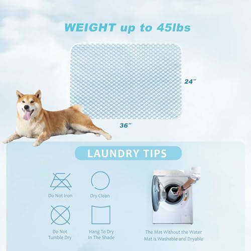 MICROCOSMOS Pet Cooling Mat & Sleeping Pad- Breathable Bubble Surface, EZ Clean. Keep Cooling for Pets, Kids and Adults in Summer.(BlueWhite, 36" x 24") - color: BlueWhite, size: 36" x 24"