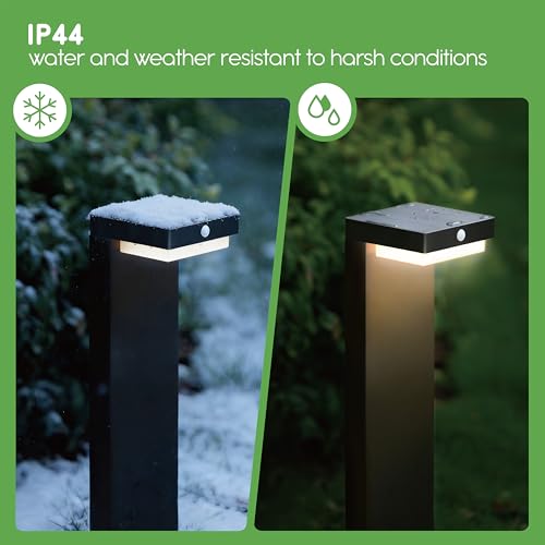 20.5" Solar Pathway Lights - Walkway Solar Lights for Outside - PIR Sensor & Two Lighting Modes - Rechargeable Battery Lasts Up to 55 Hours - 3000K - IP44 Weather Resistant - 4 Pack - size: 4 Pack Landscape Lights