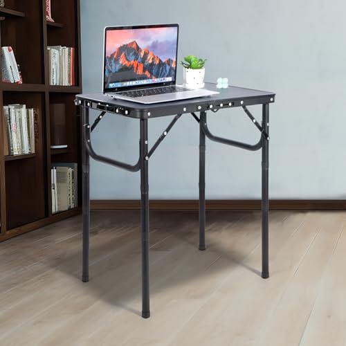 REDCAMP Small Camping Table 2ft, Portable Aluminum Folding Table Adjustable Height Lightweight for Picnic Beach Outdoor Indoor, Gray - size: Rectangle 2ft(24"x16")