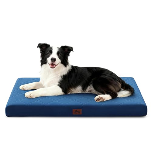 Orthopedic Dog Beds for Large Medium Dogs, Washable Pet Bed Mat with Removable Cover, Waterproof Egg Crate Foam Puppy Bed Anti Slip, 36" x 27", NOT for Chewers - size: 36"L x 27"W x 3"Th