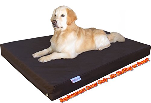 Dogbed4less Jumbo 1680 Ballistic Heavy Duty Dog Pet Bed External Zipper Duvet Cover - Replacement Cover only, 55X47X4 Inches, Seal Brown - color: Seal Brown, size: 55X47X4 Inches