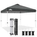 EAGLE PEAK Pop Up Canopy Tent with Wheeled Carry Bag, 8 Stakes, 4 Ropes, 4 Weight Bags, Easy Set Up Tent Canopy, 12x12 ft, 144sqft of Shade, Gray - color: Gray, size: 12x12