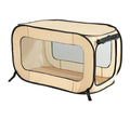 Beatrice Home Fashions Portable, Collapsible, Pop Up Kennel Travel Cat and Dog Crate, 24" L x 16.6" W x 16" H, Beige - color: Beige, size: 24.0"L x 16.6"W x 16.0"H