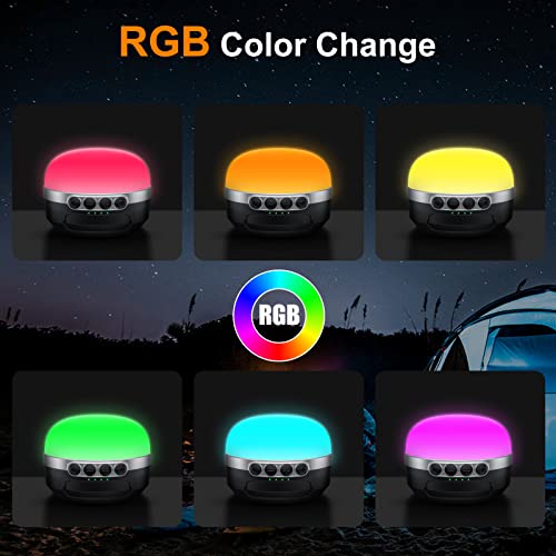 LED Camping Lantern Rechargeable 1400LM, Up to 420H Running Time Camping Tent RGB Light, 10400mAh Emergency Hanging Light for Hurricane, Power Outages, Home, Hiking - style: Black Ultra