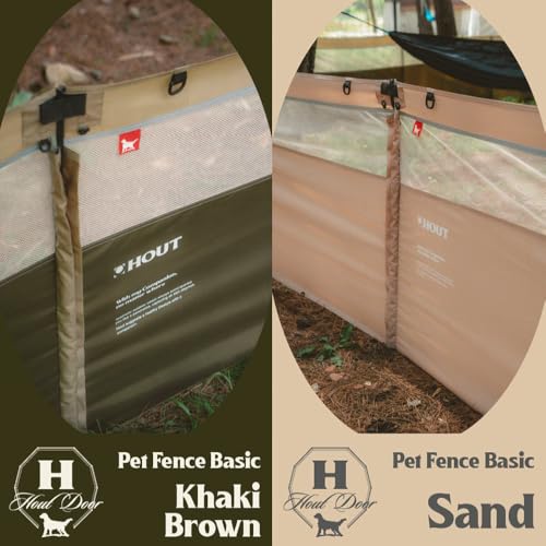 Portable Outdoor Dog Fence, Lightweight Fabric Pen, RV Camping (Khaki Brown) - color: Khaki Brown