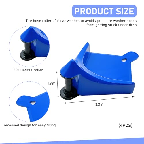 KVAEY 4 PCS Car Hose Guide, Durable Plastic Tire Hose Guide Preventing Stucking and Snagging Under Tires, Non-Slip Hose Guide for Car Wash Detail Fits SUV Pickup Truck RV ATV (Blue) - color: Blue