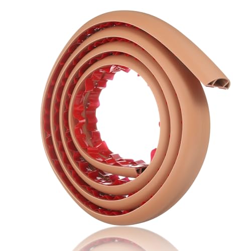 HARFINGTON 6ft Cord Cover Floor W0.6 x H0.33 Inner Channel PVC Hide Extension Cable Floor Wire Hider Wire Covers Protector for Prevent Cable Trips Cables Management, Brown - color: Brown, size: 6ft