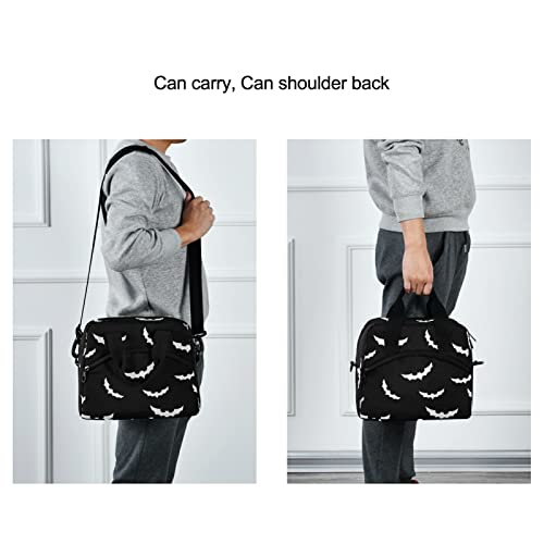 Bats halloween Insulated Lunch Bag Reusable Lunch Tote Bag Cooler Bag for Women Men Adult Lunch Box with Adjustable Shoulder Strap Leakproof Lunch Bag for Work School Picnic Camping - color: bats halloween