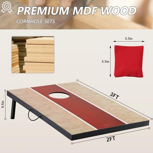 Cornhole Sets 4 x 2 ft / 3 x 2 ft with 8 Bean Bags Regulation Size, Corn Hole Games for Adults Outdoor Bean Bag Toss Game - color: 3 x 2 ft Classic
