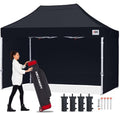 ABCCANOPY Easy Pop Up Canopy Tent with Sidewalls 8X12 Commercial -Series, Black - color: black, size: 8X12