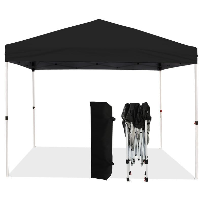 Northroad 8X8 FT Pop Up Canopy, Outdoor Instant Canopy Tent w/Carrying Bag, Portable Gazebo Shelter for Wedding Party,Commercial Event,Patio,Garden,Beach -Black - color: Black, size: 8x8