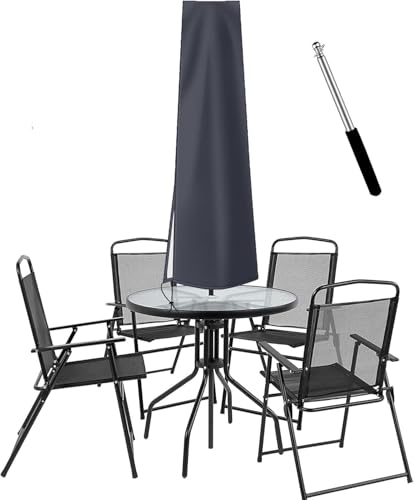 OKPOW Outdoor Umbrella Cover - Small Patio Cover for 6 ft to 9 ft Table Umbrellas - Waterproof Windproof Anti-UV Garden Parasol Covers, Dark Grey - color: Dark Grey