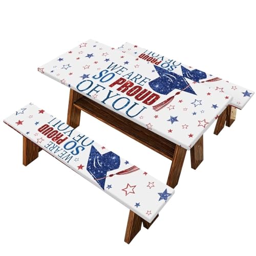 Graduation Table Cover Elastic Fitted Party Table Cover for Suitable for Birthday, Graduation, Restaurant, Wedding Decoration Tablecloth - color: Graduation, size: Small