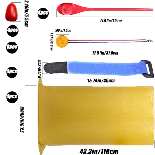 （24pcs） Outdoor Sports, Potato Bag Race Bag, Egg Spoon Relay Race, Three-Legged Race Belt, Birthday Parties, School Days, Family reunions, Outdoor fairs, lawns, Easter, Autumn Festival Game Supplies.