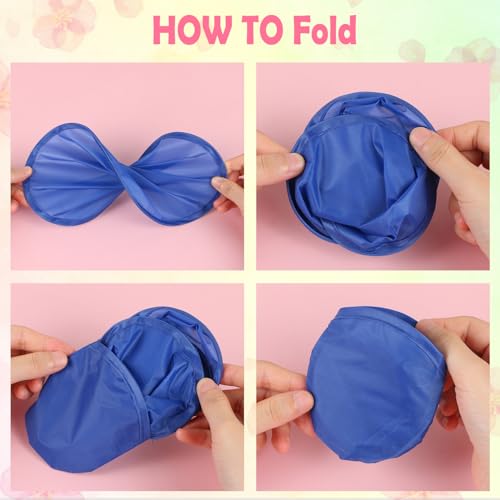 9 Pieces Foldable Flying Disc or Fan with Storage Bag Assortment Fans Set Beach Flying Disc- 9.8" Foldable Flying Disc（3 Colors）