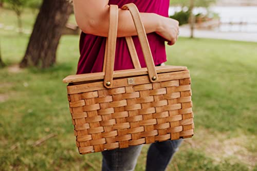 Picnic TIME Poppy Personal Picnic Basket - Insulated Lunch Bag - Retro Lunch Box, (Beige)
