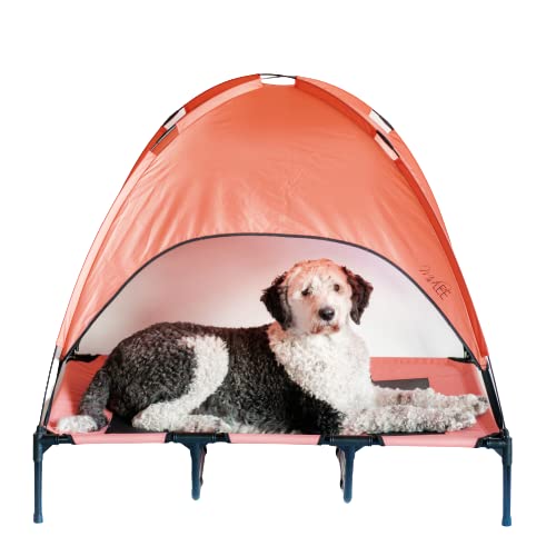 Midlee Salmon Dog Cot with Canopy (36" x 48") - size: 36" x 48"