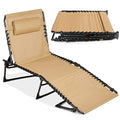 Best Choice Products Patio Chaise Lounge Chair, Portable Outdoor Folding Recliner for Lawn, w/ 8 Positions, Handles, 300lb Capacity - Beige - color: Beige