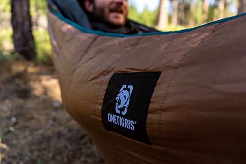 OneTigris Hideout Hammock Underquilt, Lightweight 4 Season Hammock Gear for Camping, Hiking, Backpacking, Travel, Beach, Backyard, Patio, Portable - color: Coyote Brown