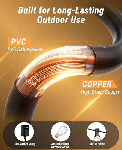 Tenmiro 200FT LED Outdoor String Lights with Remote, 72+2 Shatterproof Bulbs Dimmable Timing 3 Light Modes Outside Patio Lights for Backyard Porch Deck Garden Balcony Pool party Hanging Lighting Decor - size: 200FT-Remote