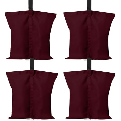 ABCCANOPY Canopy Weights 120 LBS Tent Sand Bags,4-Pack Burgundy (Without Sand) - color: Burgundy, size: 120 LBS