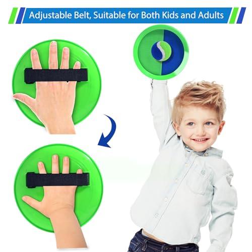 Toss and Catch Ball Set, Paddle Catch Ball and Toss Game for Kids, Great Beach Games/Backyard Games/Outdoor Games for Kids and Family - size: 2 Paddles, 2 Balls