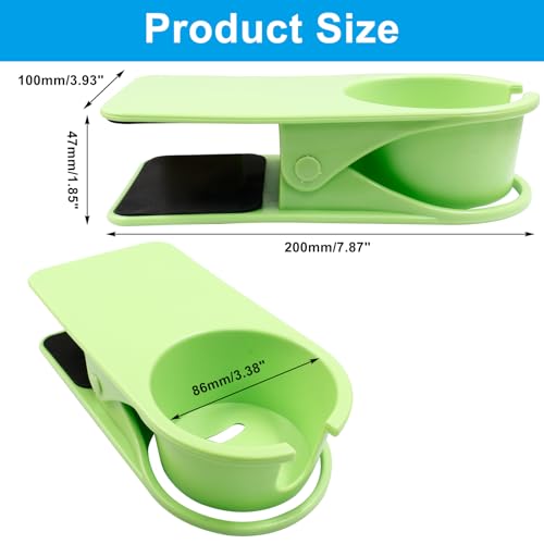 Jiozermi Drinking Cup Holder Clip, Desk Drink Holder Clip Adirondack Chair Cup Holder with Clip Cup Clip Holder for Water Drink Beverage Soda Coffee Mug(Green) - color: Green