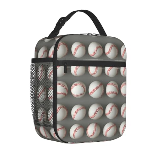 Baseball Print Lunch Box for Players,Adults,Men,Sport Ball Design Insulated Lunchbox,Leakproof Tote Bag,Reusable Cooler Bags for Work,Picnic,Office,Travel,Practical Lunchbag Gifts - color: Baseball01