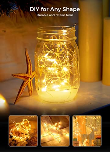 Brightown 12 Pack Led Fairy Lights Battery Operated String Lights Waterproof Silver Wire 7 Feet 20 Led Firefly Starry Moon Lights for DIY Wedding Party Bedroom - color: Warm White & White, size: 12 Pack