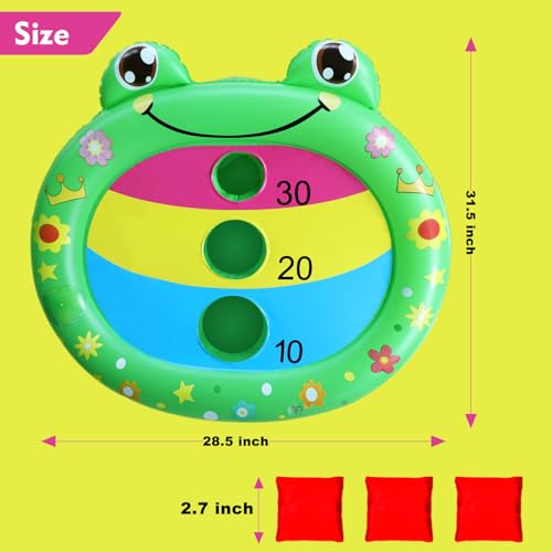 Kids Fun Pool Toys,Inflatable Frog Cornhole Board Floating Water Game Outdoor Swim Play for Adults Family,Cool Summer Party Gift for 6 7 8 9 10 12 Year Old Boy Girl Teen - style: Frog Cornhole Board