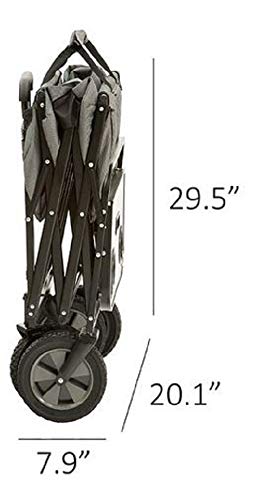 Mac Sports Collapsible Outdoor Utility Wagon with Folding Table and Drink Holders, Gray - color: Gray