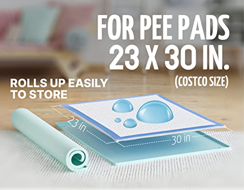 TidyFriend Dog Pee Pad Holder Tray Fits for 30” x 23” Pee Pads with Corner Lock Holes, Raised Edges, Non-Spill, Easy to Clean Silicone Dog Potty Tray Holder, For Indoor Floor Protection (Turquoise) - color: Turquoise, size: 30 x 23 Inches