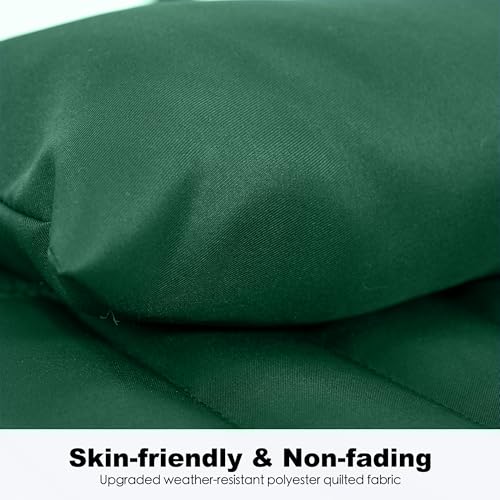 GAFETE Hammock 2 Person Quilted Fabric Hammocks for Outside, Double 12ft Hammocks with Spreader Bar, Large Removable Pillow, Storage Bag, Carabiners, Max 475 lbs Capacity (Night Green) - color: Night Green