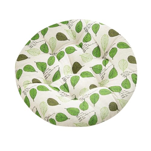 Boho Round Chair Cushion 16" Soft Thick Seat Cushion Outdoor Bistro Floor Sofa Pads Colorful Leaf Ergonomic Support Cushions for Dining Chairs, Garden Patio, Home, Office Car - color: Light Green