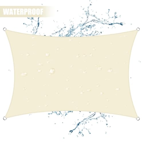 Neween Shade Sails, Waterproof Sun Shade Sail Rectangle UV Block Canopy Sun Shade for Outdoor Patio and Garden, Yard Activities (10'x16', Beige) - color: Beige, size: 10'x16'