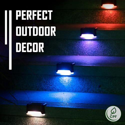 SOLPEX Color Changing Solar Deck Lights, 16 Pack Waterproof LED Lights for Decks,Stairs,Fences,Yards and Patios - color: Color Changing, size: 16