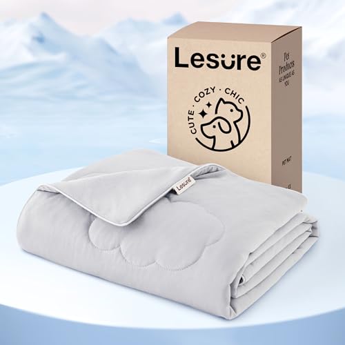 LE SURE Premium Cooling Blankets for Large Dogs - Washable Dog Cooling Throw Blanket with Q-MAX>0.4，Durable Self Cooling Pet Mat for Cat, Soft Cooling Summer Blanket for Hot Weather, Grey, 40x50 - color: Light Grey, size: L(40x50")