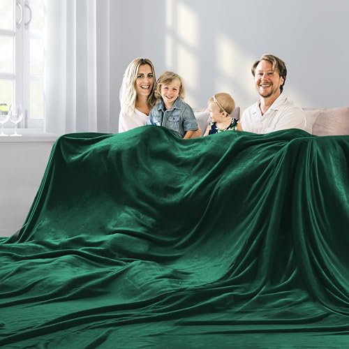 Oversized Blanket 120x120 Inches, Giant Huge Companion for Bed, Sofa, Travel and Camping, Extra Large Big Soft Blanket Fits The Whole Family and Outdoor Campaign, Forest Green - color: M-forest Green