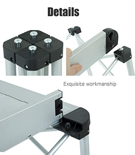 iClimb Lightweight Stable Alu. Folding Square Table Roll Up Top with Carry Bag for Camping Picnic Backyards BBQ Camp Kitchen (Silver, S) - color: Alu Silver, size: Small