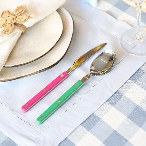 ANNOVA Silverware Set, Retro/Rivet Colorful Stainless Steel Tableware Kitchen Flatware Set Utensils, Includes Dinner Knives, Forks, Spoons, Salad Forks & Dessert Spoons (Rainbow Mix, 10 Pieces) - color: Rainbow Mix