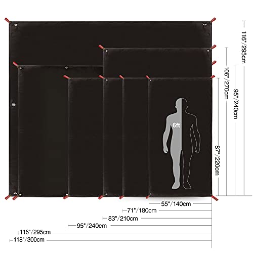 REDCAMP Ultralight Tent Footprint - 95" x116'', 4 in 1 Multifunctional Waterproof Camping Tent Tarp for Camping, Hiking and Survival Gear, Lightweight and Compact